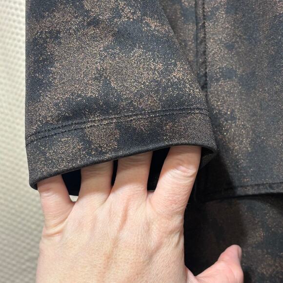 Wrangler Women's Cardigan Size S Black Bronze Shimmer Draped Open 3/4 Sleeve - Picture 3 of 9